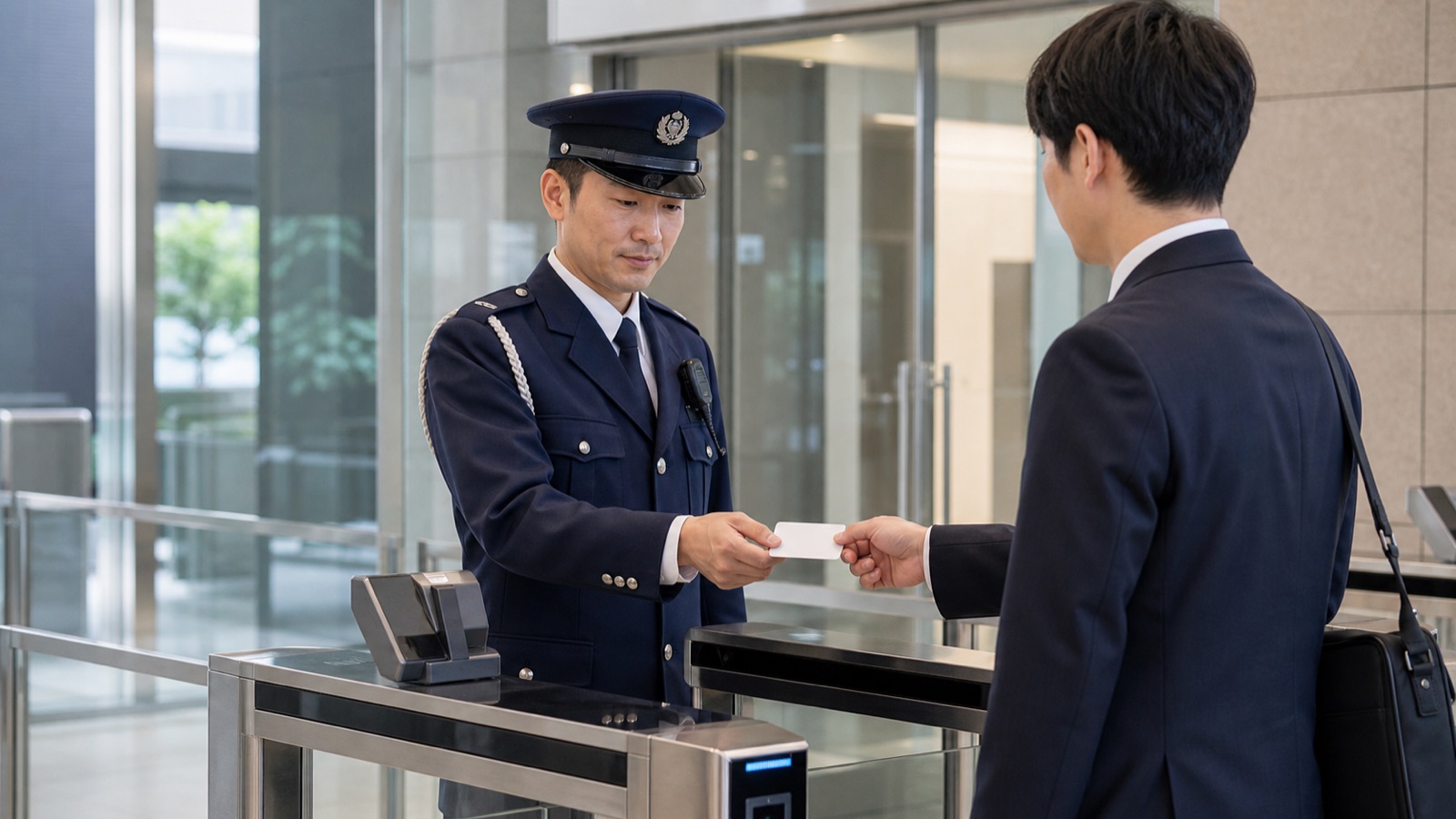 施設の出入口警備