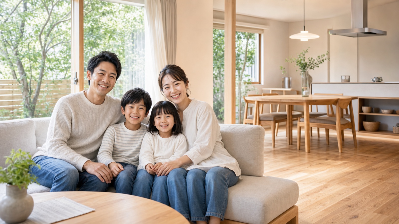 定額住宅で暮らす家族
