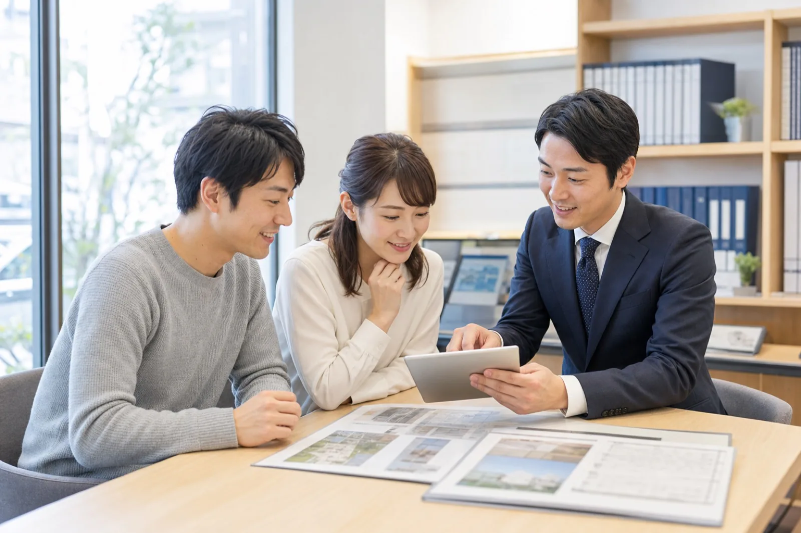 日本人スタッフが店頭カウンターで接客する様子