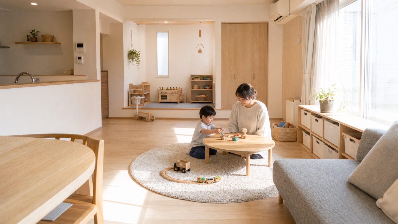 子育て向けの明るいリビング