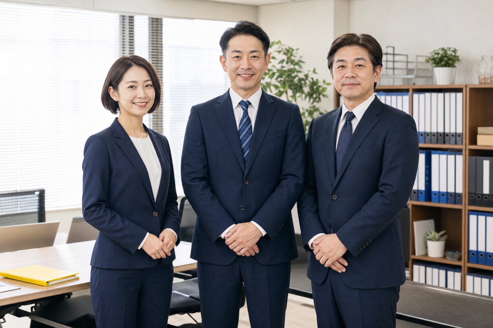 日本人社労士スタッフの信頼感ある佇まい