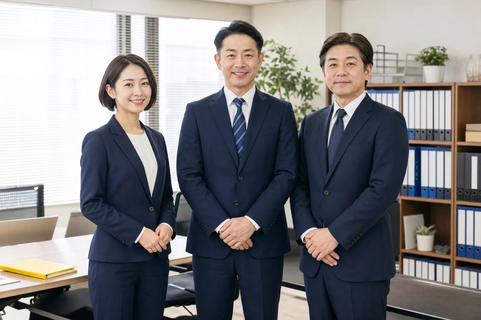 日本人社労士スタッフの信頼感ある佇まい